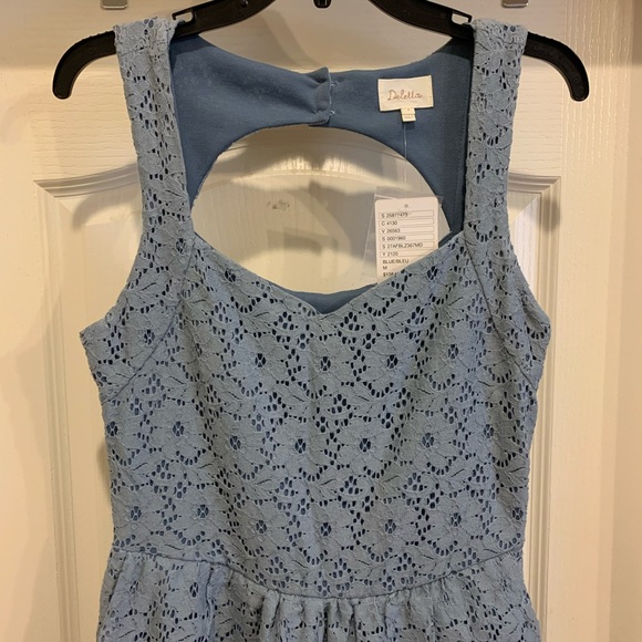 NWT Anthropologie Deletta Blue Midi Dress size Medium - Picture 2 of 9